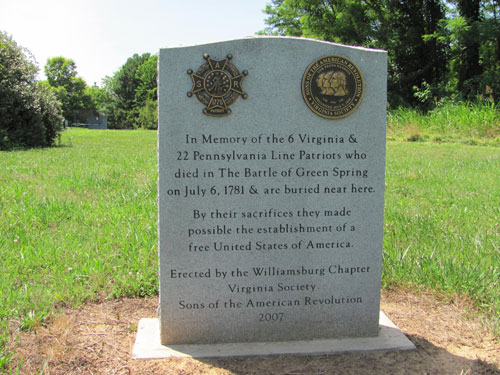 Image of the Battle of Green Spring Memorial