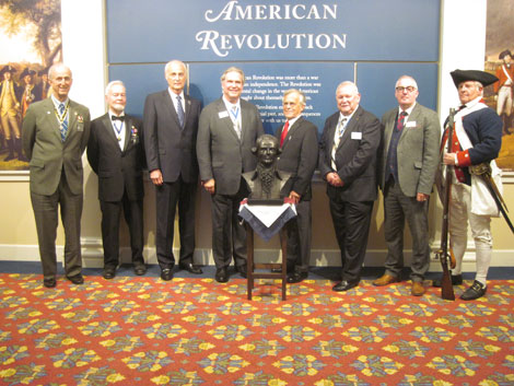 Photo of dedication of Rochambeau bust at JYF